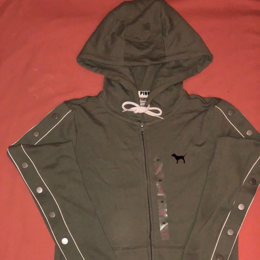 Victoria secret Pink hoodie button sleeve